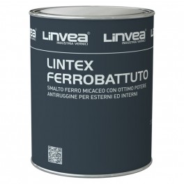 LINTEX FERROBATTUTO, Smalto Sintetico pigmentato con Ferromicaceo all'acqua. 750 ml. LINVEA